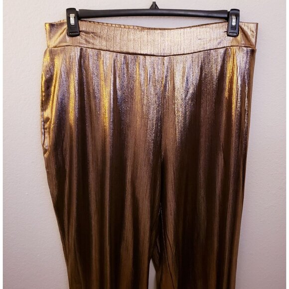 Nina Parker Bronze Metallic Duster Pants Coord Set Party Festive Holiday 2X NWT - Picture 8 of 15